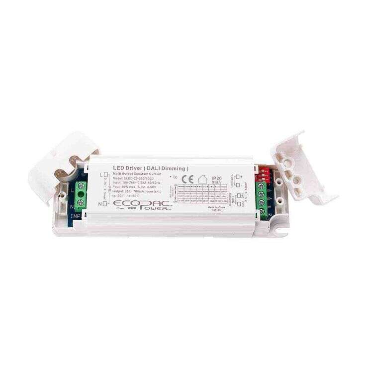 Ecopac 20W 250 700MA Constant Current Dali Dimmable LED Driver